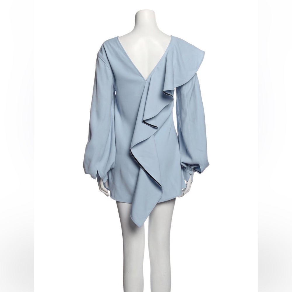 ADEAM ruffle shift dress in baby blue. Size S
